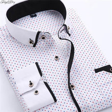 Load image into Gallery viewer, DAVYDAISY High Quality Men Shirt Spring Long Sleeve Turn-Down Collar Dress Polka Dot Print Casual Shirt Men Camisas DS-026