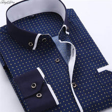 Load image into Gallery viewer, DAVYDAISY High Quality Men Shirt Spring Long Sleeve Turn-Down Collar Dress Polka Dot Print Casual Shirt Men Camisas DS-026