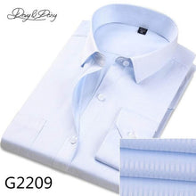 Load image into Gallery viewer, DAVYDAISY Hot Sale Men Shirt long Sleeved Solid Twill Striped Male Formal Shirts Brand Slim Fit Business Dress Shirt Man DS014