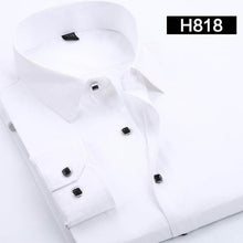 Load image into Gallery viewer, DAVYDAISY Men's Casual Shirt Autumn Full Sleeve Solid Print High Quality Social Dress Shirt Men Brand Clothing Camisa DS-110