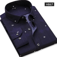 Load image into Gallery viewer, DAVYDAISY Men's Casual Shirt Autumn Full Sleeve Solid Print High Quality Social Dress Shirt Men Brand Clothing Camisa DS-110