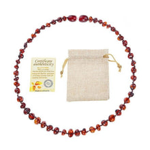 Load image into Gallery viewer, DR Classic Natural Amber Necklace Supply Certificate Authenticity Genuine Baltic Amber Stone Baby Necklace Gift 10 Color 14-33cm
