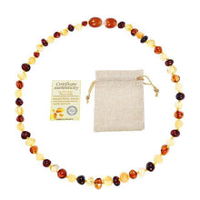 Load image into Gallery viewer, DR Classic Natural Amber Necklace Supply Certificate Authenticity Genuine Baltic Amber Stone Baby Necklace Gift 10 Color 14-33cm