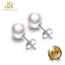 Load image into Gallery viewer, DR High Quality Pearl Silver 925 Stud Earrings Fine Jewelry 6MM White Shell Pearls S925 Earrings for Women Drop shipping