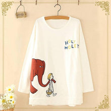 Load image into Gallery viewer, Harajuku Blouse Women Cartoon Print Shirts 2019 Fashion Embroidery Tops Hoody Long Sleeve Tops Female Autumn Blusas Plus Size