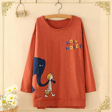 Load image into Gallery viewer, Harajuku Blouse Women Cartoon Print Shirts 2019 Fashion Embroidery Tops Hoody Long Sleeve Tops Female Autumn Blusas Plus Size
