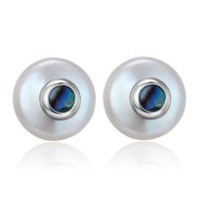 Load image into Gallery viewer, Hongye Hot Sale Natural Freshwater Pearl Earrings for Women 100% 925 Sterling Silver Stud Earrings Baroque sapphire Jewelry