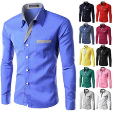 Load image into Gallery viewer, Hot Sale 2019 New Fashion Men Shirts Long Sleeve Cotton Slim Fit French Cuff Casual Male Social Dress Shirt Heren Hemden M-4XL