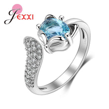 Load image into Gallery viewer, JEMMIN Fashion Fox Open Ring With shiny CZ Charm 925 Sterling Silver Women Appointment Jewelry Romantic Gift High Quality