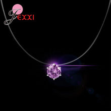 Load image into Gallery viewer, JEMMIN Transparent Rope Pendant Necklace 8 Colors Clear Cubic Zirconia 925 Sterling Silver Interface Popular Factory Price