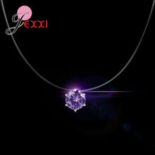 Load image into Gallery viewer, JEMMIN Transparent Rope Pendant Necklace 8 Colors Clear Cubic Zirconia 925 Sterling Silver Interface Popular Factory Price