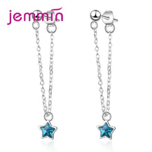Load image into Gallery viewer, JEMMIN Vogue High Quality Blue Star CZ Stone For Loverly Woman Girls Best Birthday Gift Genuine 925 Sterling Silver Stud Earring