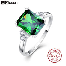 Load image into Gallery viewer, JQUEEN New Fashion 5.3ct Nano Russian Emerald Ring 925 Solid Sterling Silver Set High Quality Best Brand Jewelry For Women