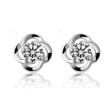 Load image into Gallery viewer, Jemmin Elegant Fashion 925 Sterling Silver Stud Earring AAA Grade CZ Crystal Flower Earrings Gift Jewelry For Woman Girl Jewelry