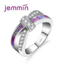 Load image into Gallery viewer, Jemmin New Fashion 5 Colors AAA Opal 925 Sterling Silver Ring For Women Female Party Wedding Jewelry High Quality Gift