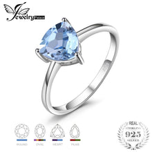 Load image into Gallery viewer, JewelryPalace Trillion 1.5ct Natural Sky Blue Topaz Birthstone Combination Ring Pure 925 Sterling Silver Senior Ladies Jewelry