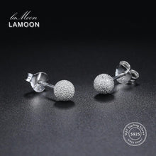 Load image into Gallery viewer, LAMOON 2018 New Ball Shaped 100% Real 925-Sterling-Silver Stud Earrings Fine Jewelry For Women Girl Gift LMEY233 LMEY234 LM235