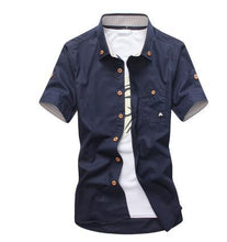 Load image into Gallery viewer, MarKyi plus size 5xl mushroom embroidery mens short sleeve casual shirts fashion 2017 new summer cotton shirts men social