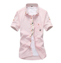 Load image into Gallery viewer, MarKyi plus size 5xl mushroom embroidery mens short sleeve casual shirts fashion 2017 new summer cotton shirts men social