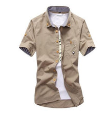 Load image into Gallery viewer, MarKyi plus size 5xl mushroom embroidery mens short sleeve casual shirts fashion 2017 new summer cotton shirts men social
