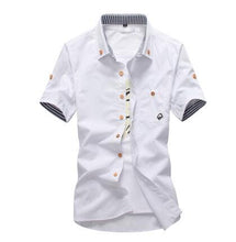 Load image into Gallery viewer, MarKyi plus size 5xl mushroom embroidery mens short sleeve casual shirts fashion 2017 new summer cotton shirts men social