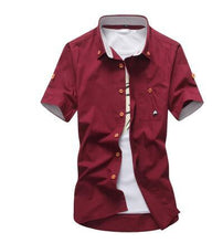 Load image into Gallery viewer, MarKyi plus size 5xl mushroom embroidery mens short sleeve casual shirts fashion 2017 new summer cotton shirts men social