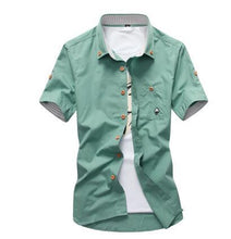 Load image into Gallery viewer, MarKyi plus size 5xl mushroom embroidery mens short sleeve casual shirts fashion 2017 new summer cotton shirts men social