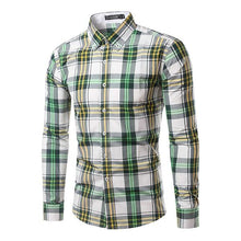 Load image into Gallery viewer, Men Plaid Shirt Long Sleeve Spring Shirt Brand Mens Checkered Shirt Cotton Mens Casual Shirts 2017 Men Plus Size slim fit Camisa