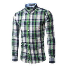 Load image into Gallery viewer, Men Plaid Shirt Long Sleeve Spring Shirt Brand Mens Checkered Shirt Cotton Mens Casual Shirts 2017 Men Plus Size slim fit Camisa