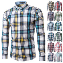 Load image into Gallery viewer, Men Plaid Shirt Long Sleeve Spring Shirt Brand Mens Checkered Shirt Cotton Mens Casual Shirts 2017 Men Plus Size slim fit Camisa