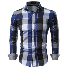 Load image into Gallery viewer, Men Shirts Fit Mens Dress Plaid Shirts Male Clothes Social Casual Shirt Men Brand Chemise Homme Large size XXXL USNS