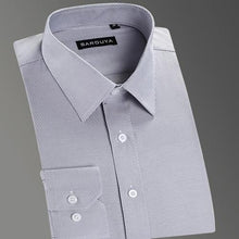 Load image into Gallery viewer, Men's Regular-fit Coarse-twill Solid Basic Dress Shirt Formal Business Long Sleeve White Tops Shirts for Social Work Office Wear