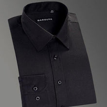 Load image into Gallery viewer, Men's Regular-fit Coarse-twill Solid Basic Dress Shirt Formal Business Long Sleeve White Tops Shirts for Social Work Office Wear