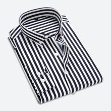 Load image into Gallery viewer, Men's stripe long sleeve shirt cotton men casual shirt man striped mens dress shirts male 2018 fashion slim fit social chemise