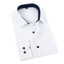 Load image into Gallery viewer, Mens Shirts Long Sleeve 2018 Male Tuxedo Shirt Cotton Mens Dress Shirts Slim Fit White Black Wedding Shirt Men Chemise Homme 5XL