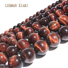 Load image into Gallery viewer, Natural AAA+ Round Red Tiger's eye Stone Beads For Jewelry Making DIY Bracelet Necklace Material 4/ 6/8/10/12mm Strand 15''