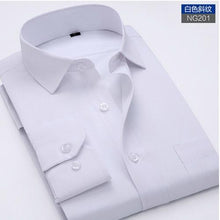 Load image into Gallery viewer, New Arrived 2018 mens work shirts Brand soft Long sleeve square collar regular striped /twill men dress shirts white male tops