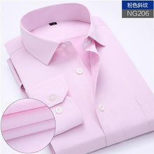 Load image into Gallery viewer, New Arrived 2018 mens work shirts Brand soft Long sleeve square collar regular striped /twill men dress shirts white male tops