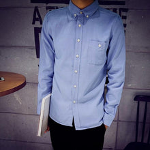Load image into Gallery viewer, New Fashion Men Shirt Plus Size Brand Casual Solid Formal Business Shirts Male Long Sleeve Slim Fit Dress Shirt Men Clothes 2018