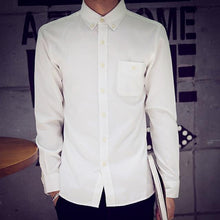 Load image into Gallery viewer, New Fashion Men Shirt Plus Size Brand Casual Solid Formal Business Shirts Male Long Sleeve Slim Fit Dress Shirt Men Clothes 2018