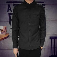 Load image into Gallery viewer, New Fashion Men Shirt Plus Size Brand Casual Solid Formal Business Shirts Male Long Sleeve Slim Fit Dress Shirt Men Clothes 2018