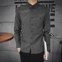 Load image into Gallery viewer, New Fashion Men Shirt Plus Size Brand Casual Solid Formal Business Shirts Male Long Sleeve Slim Fit Dress Shirt Men Clothes 2018