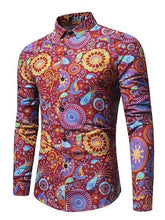 Load image into Gallery viewer, New Men's Long Sleeve Casual Shirt Fashion Rose Flower 3D Printed Floral Shirt Turn-down Collar Slim Fit Shirt For Mens Clothing