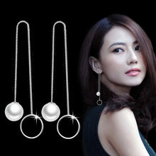 Load image into Gallery viewer, OMHXZJ Wholesale Sweet girl boy Fashion jewelry woman pure natural shell freshwater pearl 925 Sterling silver Stud Earrings YS01