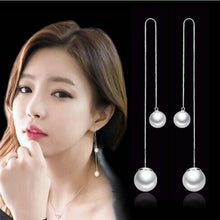 Load image into Gallery viewer, OMHXZJ Wholesale Sweet girl boy Fashion jewelry woman pure natural shell freshwater pearl 925 Sterling silver Stud Earrings YS01