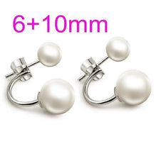 Load image into Gallery viewer, OMHXZJ Wholesale Sweet girl boy Fashion jewelry woman pure natural shell freshwater pearl 925 Sterling silver Stud Earrings YS01