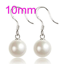 Load image into Gallery viewer, OMHXZJ Wholesale Sweet girl boy Fashion jewelry woman pure natural shell freshwater pearl 925 Sterling silver Stud Earrings YS01