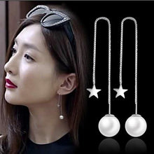 Load image into Gallery viewer, OMHXZJ Wholesale Sweet girl boy Fashion jewelry woman pure natural shell freshwater pearl 925 Sterling silver Stud Earrings YS01