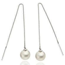 Load image into Gallery viewer, OMHXZJ Wholesale Sweet girl boy Fashion jewelry woman pure natural shell freshwater pearl 925 Sterling silver Stud Earrings YS01