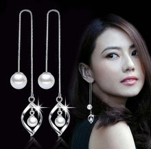 Load image into Gallery viewer, OMHXZJ Wholesale Sweet girl boy Fashion jewelry woman pure natural shell freshwater pearl 925 Sterling silver Stud Earrings YS01